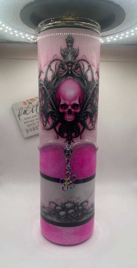 35oz Tall Skinny Fancy Skull
