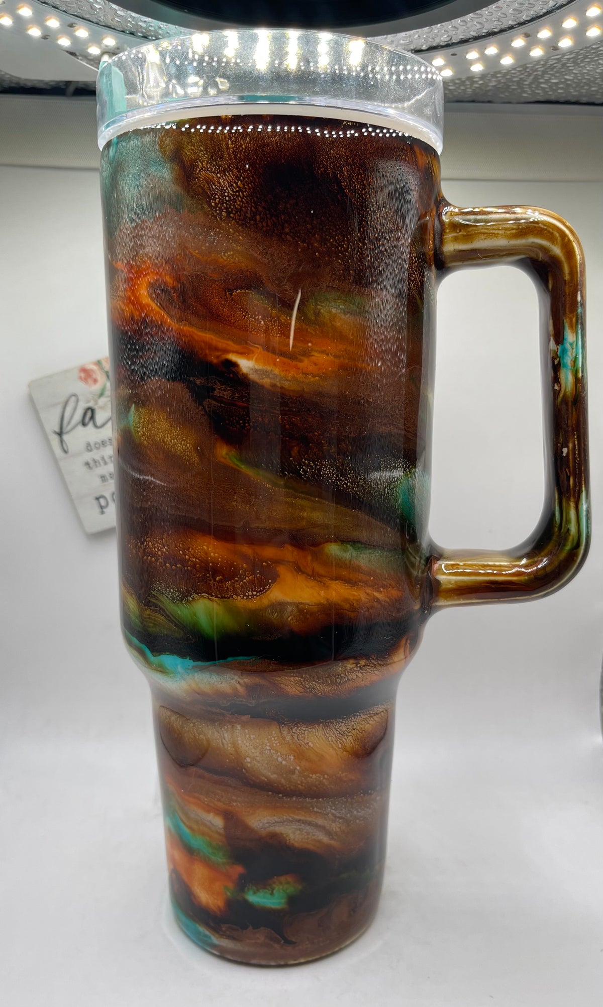 40oz. Alcohol Ink drop Epoxy Tumbler