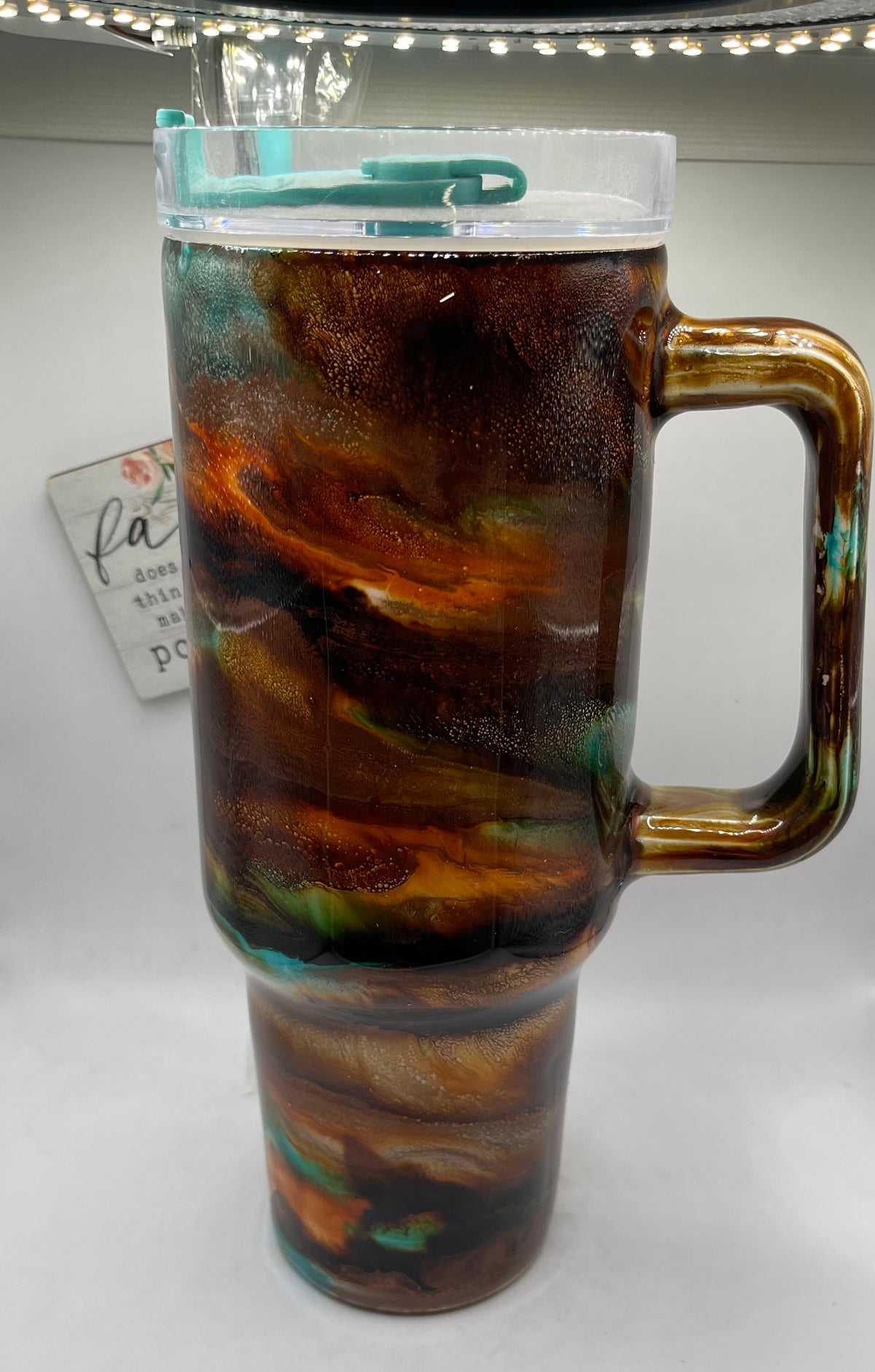 40oz. Alcohol Ink drop Epoxy Tumbler