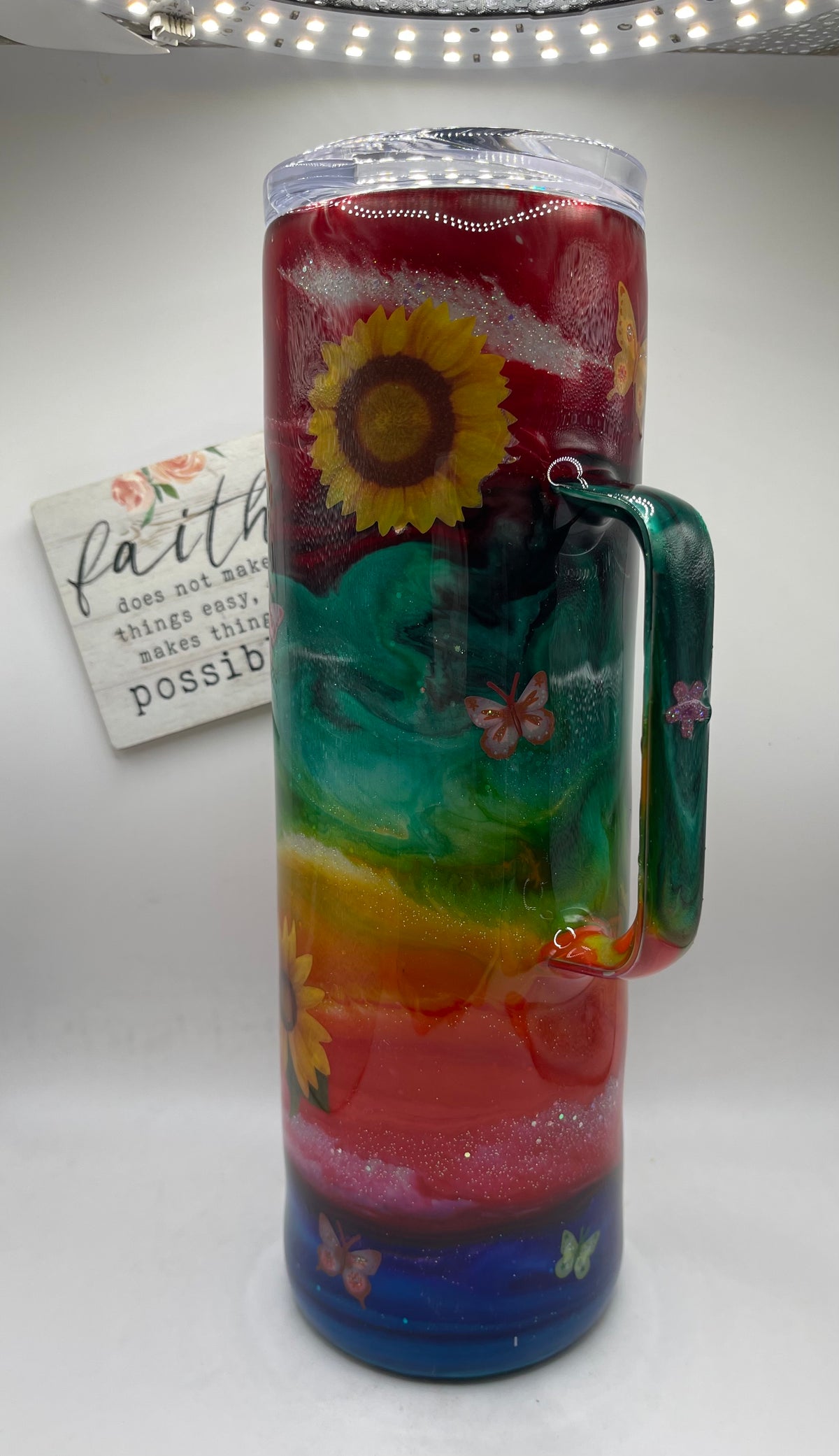 30oz. Tall Skinny with Handle Rainbow Collection