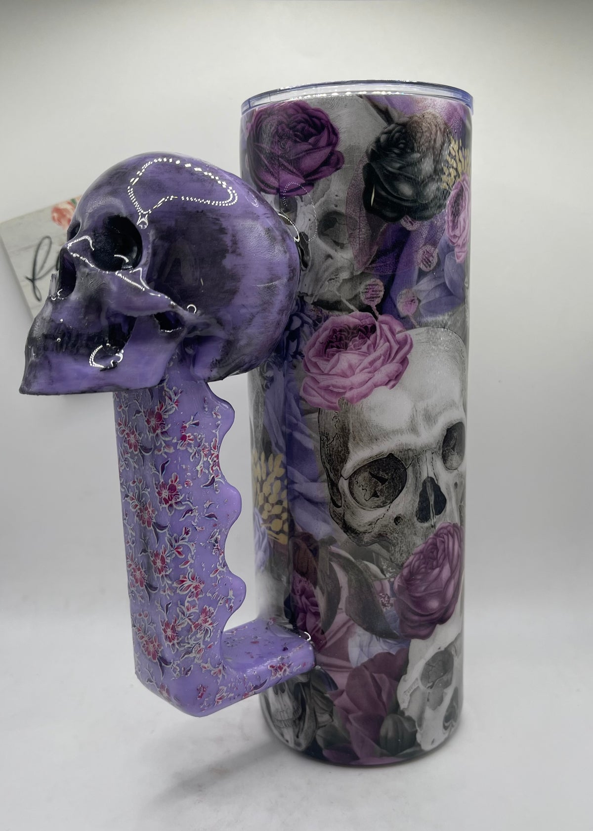 20oz. with 3D Handle Lavender Skull