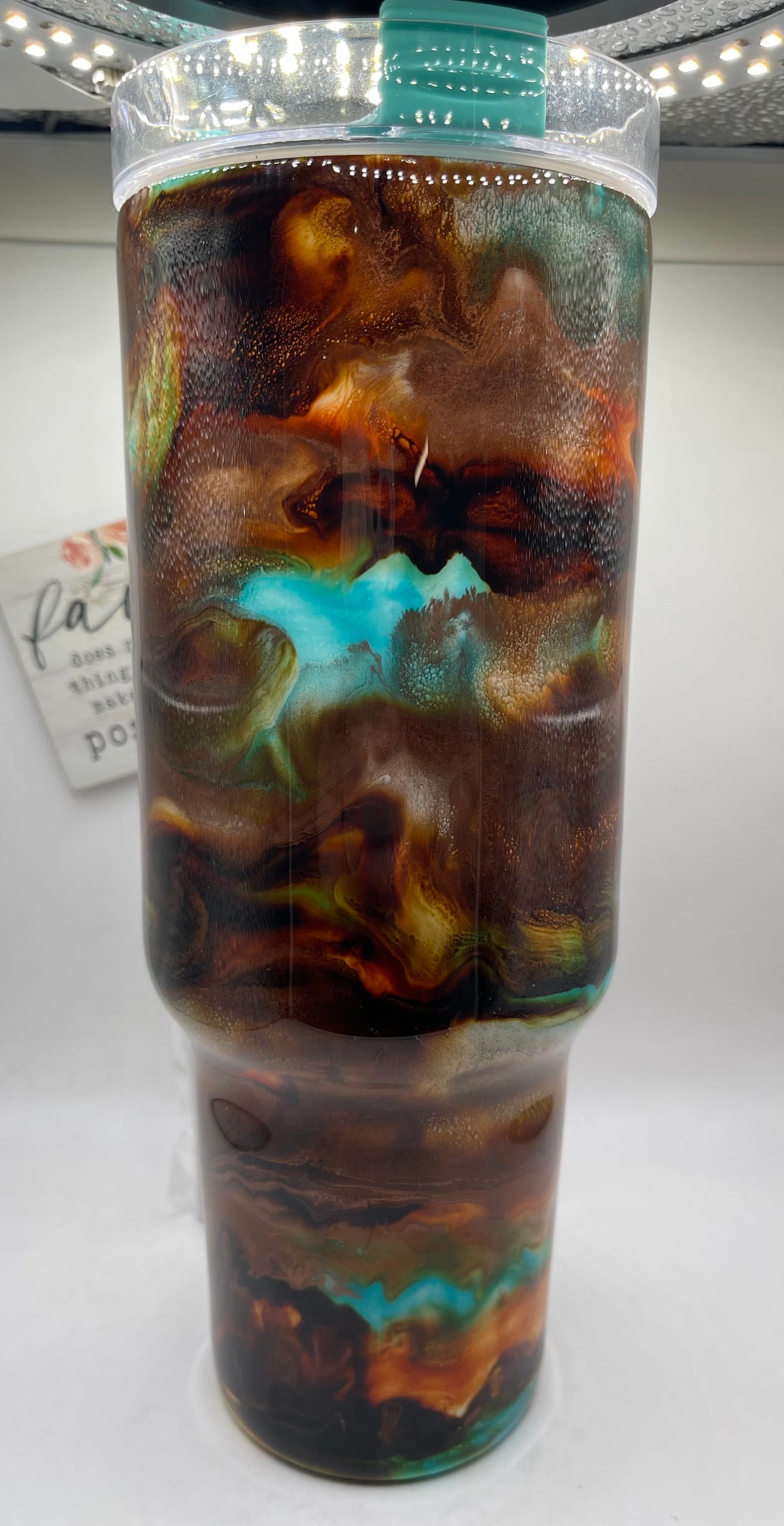 40oz. Alcohol Ink drop Epoxy Tumbler