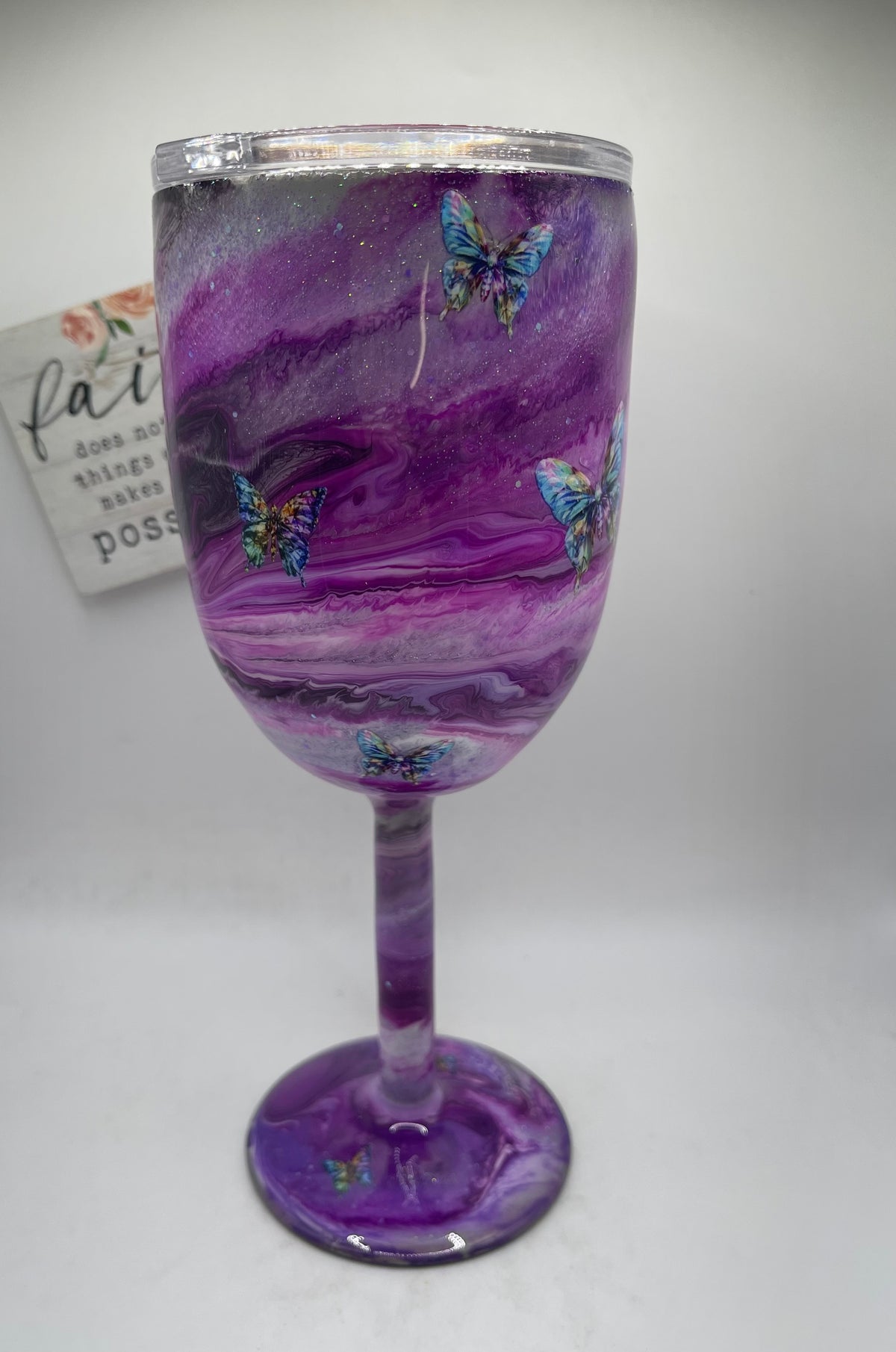 Wine Glass EPOXY coated #44