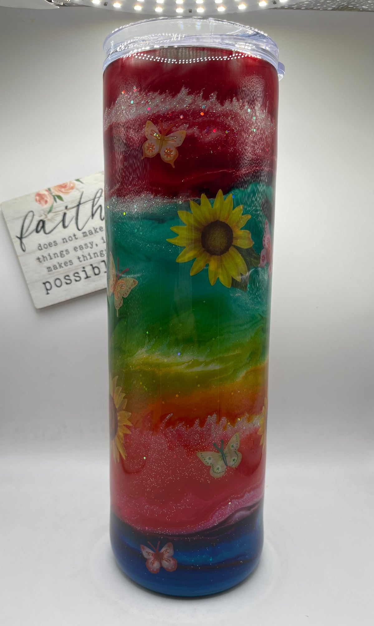 30oz. Tall Skinny with Handle Rainbow Collection