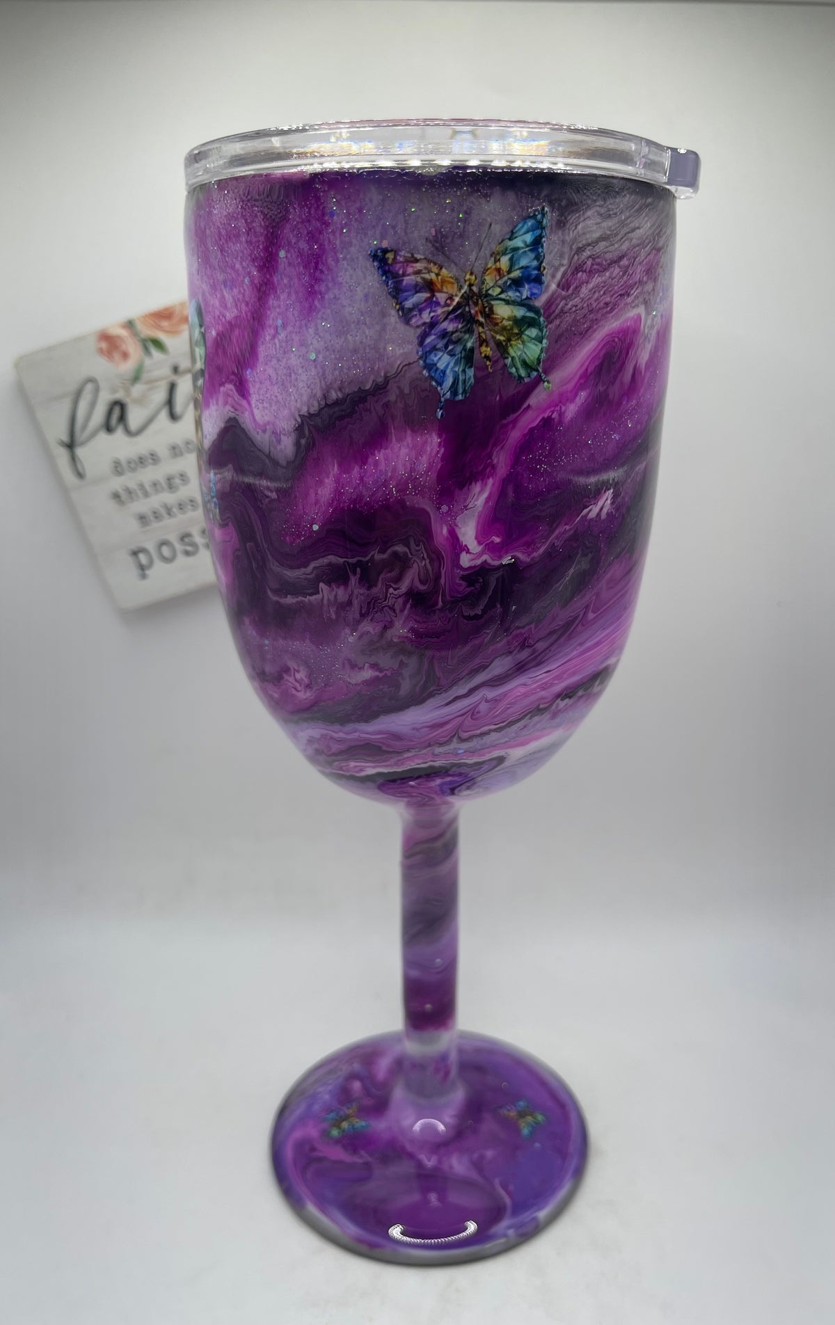 Wine Glass EPOXY coated #44