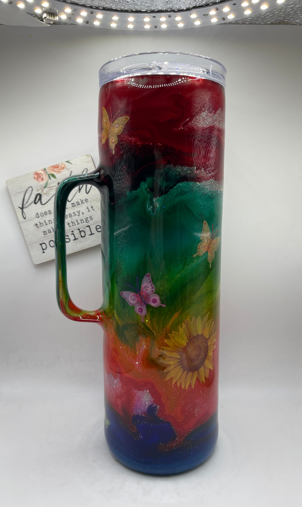 30oz. Tall Skinny with Handle Rainbow Collection
