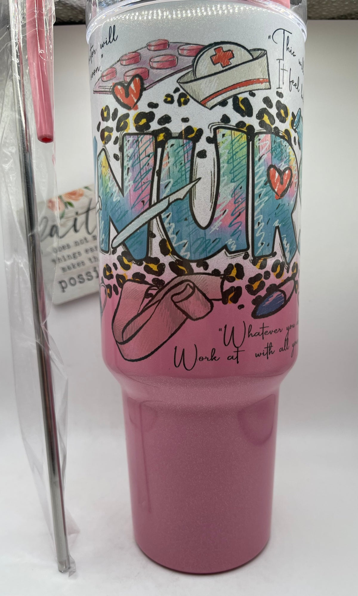 40oz. Tumbler with Handle- Nurse