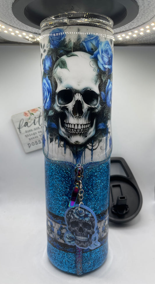 35oz Tall Skinny Fancy Skull