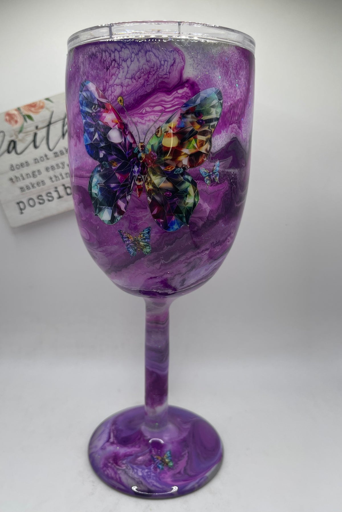 Wine Glass EPOXY coated #44